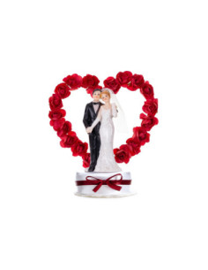 Figurka Para Młoda, biały i bordo, 16cm