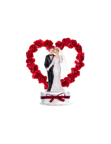 Figurka Para Młoda, biały i bordo, 16cm