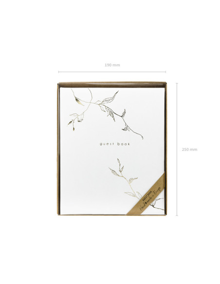 Księga Gości Guest book, 20x24,5cm, biały, 22 kartki