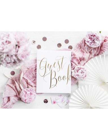 Księga Gości Guest book, 20x24,5cm, biały, 22 kartki