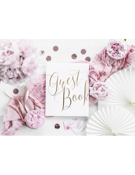 Księga Gości Guest book, 20x24,5cm, biały, 22 kartki
