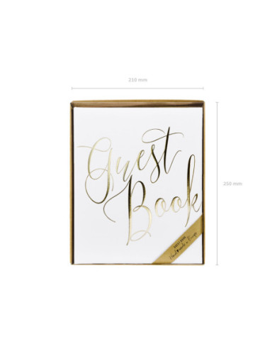 Księga Gości Guest book, 20x24,5cm, biały, 22 kartki