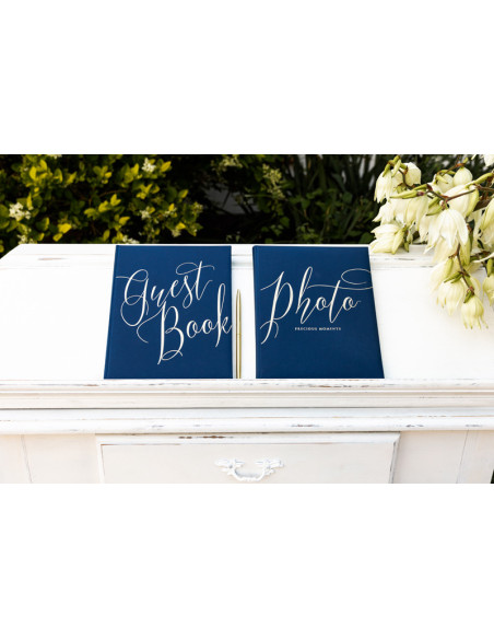 Księga Gości Guest book, 20x24,5cm, granatowy, 22 kartki