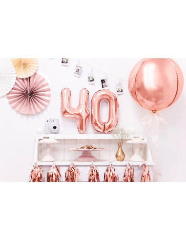 Balon foliowy Cyfra ''4'', 35cm, różowe złoto