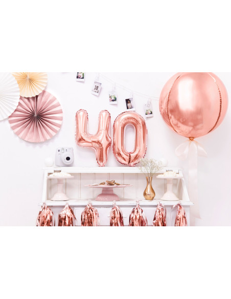 Balon foliowy Cyfra ''4'', 35cm, różowe złoto