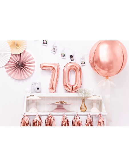 Balon foliowy Cyfra ''7'', 35cm, różowe złoto