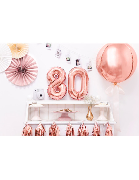 Balon foliowy Cyfra ''8'', 35cm, różowe złoto