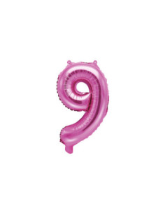 Balon foliowy Cyfra ''9'', 35cm, ciemny różowy