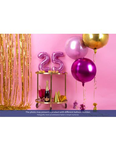 Balon foliowy Cyfra ''9'', 35cm, ciemny różowy
