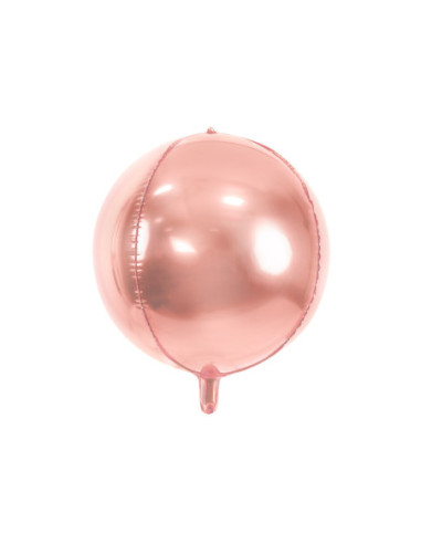 Balon foliowy Kula, 40cm, różowe złoto