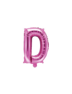 Balon foliowy Litera ''D'', 35cm, ciemny różowy