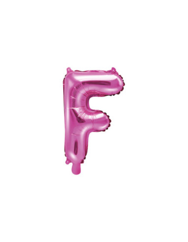 Balon foliowy Litera ''F'', 35cm, ciemny różowy