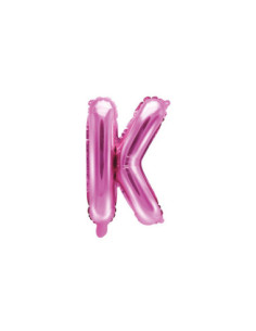 Balon foliowy Litera ''K'', 35cm, ciemny różowy
