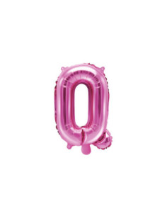Balon foliowy Litera ''Q'', 35cm, ciemny różowy