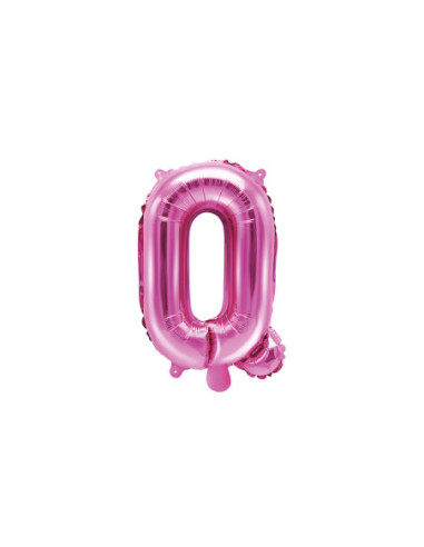 Balon foliowy Litera ''Q'', 35cm, ciemny różowy