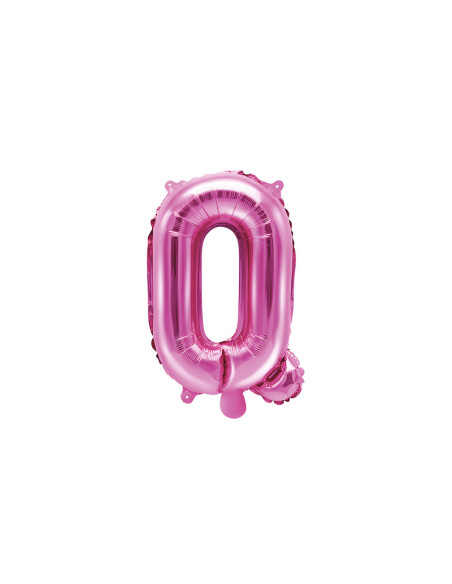 Balon foliowy Litera ''Q'', 35cm, ciemny różowy