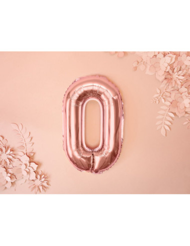 Balon foliowy Litera ''O'', 35cm, różowe złoto