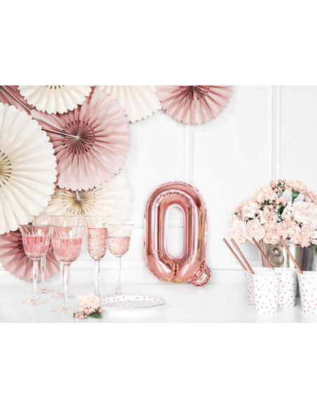Balon foliowy Litera ''Q'', 35cm, różowe złoto