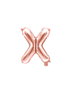 Balon foliowy Litera ''X'', 35cm, różowe złoto