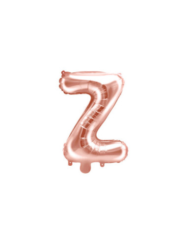 Balon foliowy Litera ''Z'', 35cm, różowe złoto