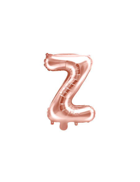 Balon foliowy Litera ''Z'', 35cm, różowe złoto