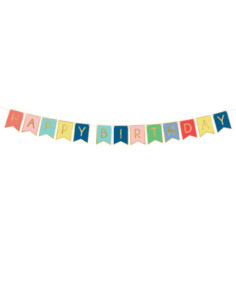 Baner Happy Birthday, mix, 15 x 175 cm