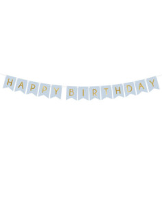 Baner Happy Birthday, j. niebieski, 15 x 175 cm