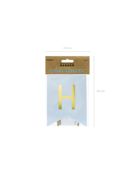 Baner Happy Birthday, j. niebieski, 15 x 175 cm
