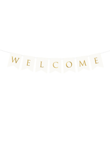 Baner Welcome, biały, 15 x 95 cm