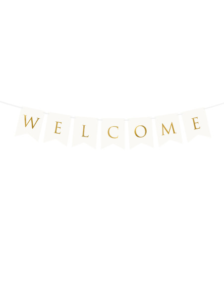 Baner Welcome, biały, 15 x 95 cm