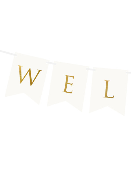 Baner Welcome, biały, 15 x 95 cm