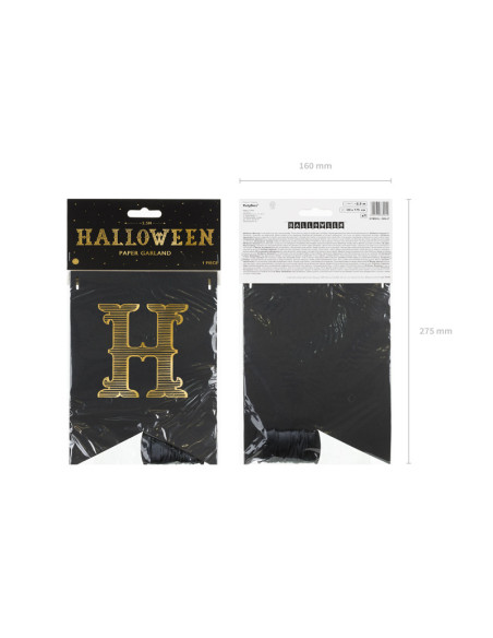Baner Halloween, czarny, 20x175cm
