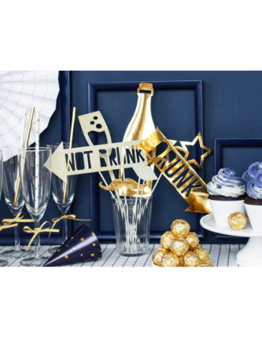 Gadżety do zdjęć Let's Celebrate, mix, złoty (1 op. / 8 szt.)