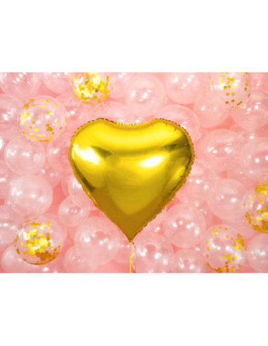 Balon foliowy Serce, 61cm, złoty