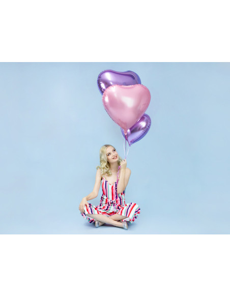 Balon foliowy Serce, 61cm, jasny róż
