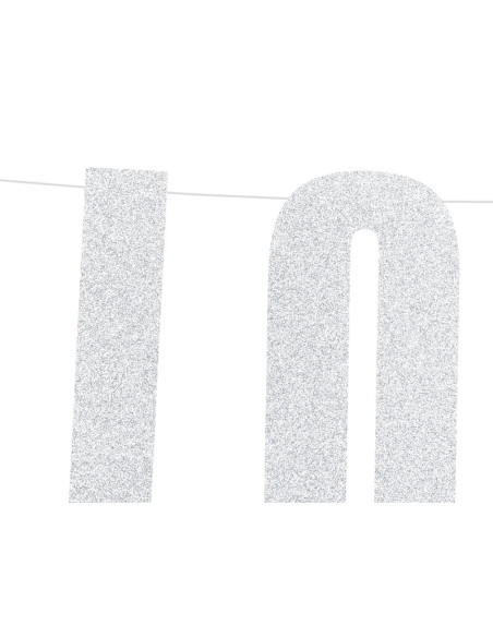 Baner Love, srebrny, 21x55cm
