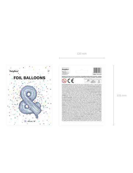 Balon foliowy &, 35cm, holograficzny