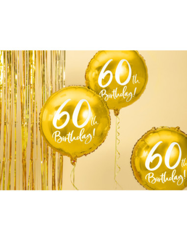 Balon foliowy 60th Birthday, złoty, 45cm