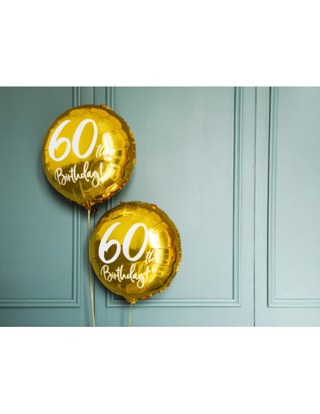 Balon foliowy 60th Birthday, złoty, 45cm