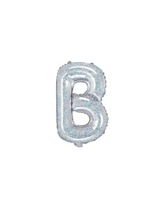 Balon foliowy Litera ''B'', 35cm, holograficzny