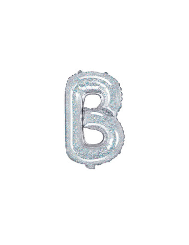 Balon foliowy Litera ''B'', 35cm, holograficzny