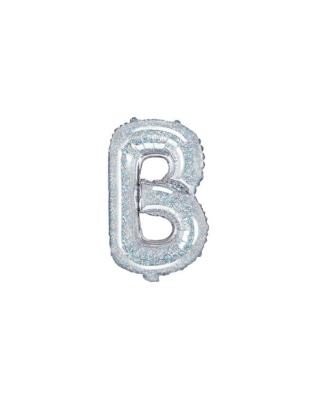 Balon foliowy Litera ''B'', 35cm, holograficzny