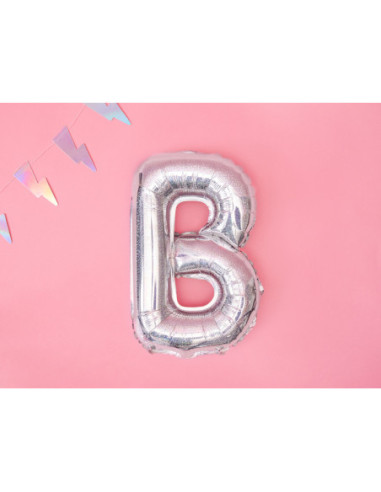 Balon foliowy Litera ''B'', 35cm, holograficzny