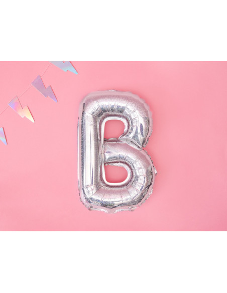 Balon foliowy Litera ''B'', 35cm, holograficzny