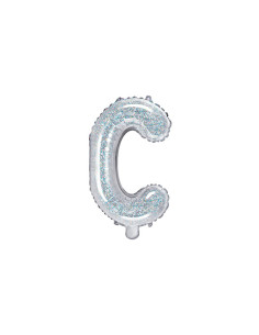 Balon foliowy Litera ''C'', 35cm, holograficzny