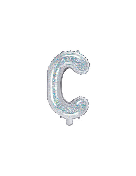 Balon foliowy Litera ''C'', 35cm, holograficzny