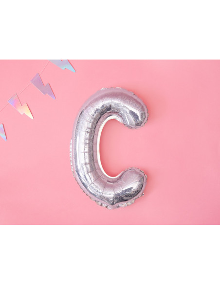 Balon foliowy Litera ''C'', 35cm, holograficzny