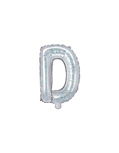 Balon foliowy Litera ''D'', 35cm, holograficzny