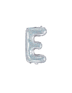 Balon foliowy Litera ''E'', 35cm, holograficzny