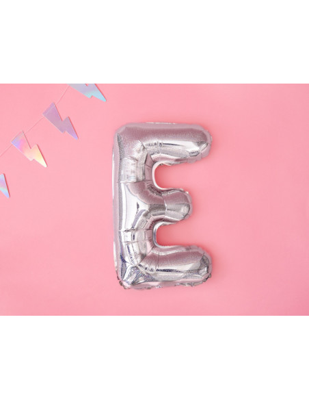 Balon foliowy Litera ''E'', 35cm, holograficzny